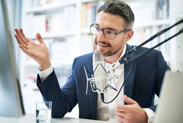 Executive recording content in home office